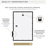 MCS Trendsetter 16x24 Poster Frame, Black High-Gloss Photo Frame for Wall-Mounted Vertical or Horizontal Display