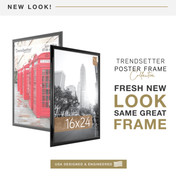 MCS Trendsetter 16x24 Poster Frame, Black High-Gloss Photo Frame for Wall-Mounted Vertical or Horizontal Display