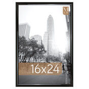 MCS Trendsetter 16x24 Poster Frame, Black High-Gloss Photo Frame for Wall-Mounted Vertical or Horizontal Display