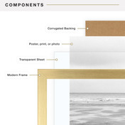 MCS Foundation 16x24 Poster Frame, Traditional Brass Photo Frame for Wall-Mounted Vertical or Horizontal Display