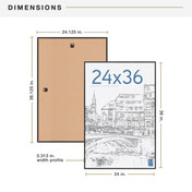 MCS Original 24x36 Poster Frame 6-Pack, Black Photo Frame for Lightweight Wall-Mounted Vertical or Horizontal Display