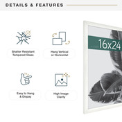 MCS Studio Gallery 16x24 Poster Frame, White Woodgrain Photo Frame for Wall-Mounted Vertical or Horizontal Display