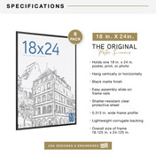 MCS Original 18x24 Poster Frame 6-Pack, Black Photo Frame for Lightweight Wall-Mounted Vertical or Horizontal Display