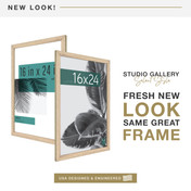 MCS Studio Gallery 16x24 Poster Frame, Natural Woodgrain Photo Frame for Wall-Mounted Vertical or Horizontal Display