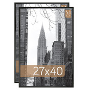 MCS Trendsetter 27x40 Movie Poster Frame 2-Pack, Black High-Gloss Photo Frame for Wall-Mounted Vertical or Horizontal Display