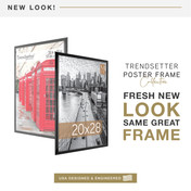 MCS Trendsetter 20x28 Poster Frame, Black High-Gloss Photo Frame for Wall-Mounted Vertical or Horizontal Display
