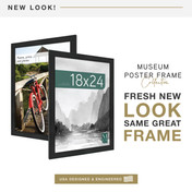 MCS Museum 18x24 Poster Frame, Onyx Woodgrain Photo Frame for Wall-Mounted Vertical or Horizontal Display