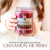 Havenwick Cinnamon Hearth 22oz Soy Blend Jar Candle, Long-Lasting Fragrance, Large Glass Jar Candle for Home & Gifting