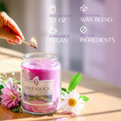 Havenwick First Bloom 22oz Soy Blend Jar Candle, Long-Lasting Fragrance, Large Glass Jar Candle for Home & Gifting