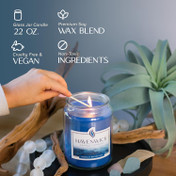 Havenwick Moonlit Reflection 22oz Soy Blend Jar Candle, Long-Lasting Fragrance, Large Glass Jar Candle for Home & Gifting