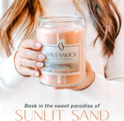 Havenwick Sunlit Sand 22oz Soy Blend Jar Candle, Long-Lasting Fragrance, Large Glass Jar Candle for Home & Gifting