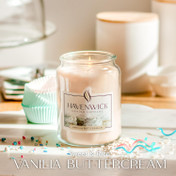 Havenwick Vanilla Buttercream 22oz Soy Blend Jar Candle, Long-Lasting Fragrance, Large Glass Jar Candle for Home & Gifting