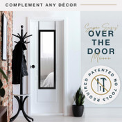 MCS 14.7x50.7 Over-the-Door Mirror, Black Finish, Full-Length Hanging Mirror with No-Tools Hanging System