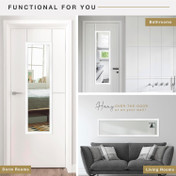 MCS 14.7x50.7 Over-the-Door Mirror, Matte White Finish, Full-Length Hanging Mirror with No-Tools Hanging System