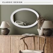 MCS 21x31 Wall Mirror, White Finish, Vertical or Horizontal Wall-Mounted Display