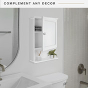 MCS 23x16 Medicine Cabinet Organizer, White Finish, Wall-Mounted Bathroom Storage Cabinet