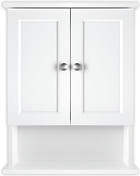MCS 23x18 2-Door Medicine Cabinet Organizer, White Finish, Wall-Mounted Bathroom Storage Cabinet