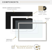 MCS Double Matte 16.5x25 Record Album Frame 1-Pack, Gray Finish, Wall-Mounted Display for LP Vinyl Records and Album Jackets