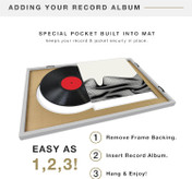 MCS Double Matte 16.5x25 Record Album Frame 1-Pack, Gray Finish, Wall-Mounted Display for LP Vinyl Records and Album Jackets