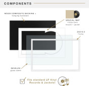 MCS Double Matte 16.5x25 Record Album Frame 1-Pack, White Finish, Wall-Mounted Display for LP Vinyl Records and Album Jackets