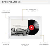 MCS Double Matte 16.5x25 Record Album Frame 1-Pack, White Finish, Wall-Mounted Display for LP Vinyl Records and Album Jackets