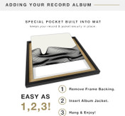 MCS Single Matte 15x15 Record Album Frame 1-Pack, Black Finish, Wall-Mounted Display for LP Vinyl Records and Album Jackets