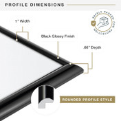 MCS Trendsetter 22.75x34 Poster Frame 1-Pack, Black High-Gloss Finish, Wall-Mounted Vertical or Horizontal Display