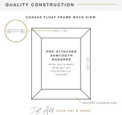 MCS Canvas Float 12x16 Float Frame 1-Pack, Walnut Woodgrain Finish, Wall-Mounted Vertical or Horizontal Display for Canvas Paintings