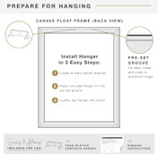 MCS Canvas Float 16x20 Float Frame 1-Pack, Natural Finish, Wall-Mounted Vertical or Horizontal Display for Canvas Paintings