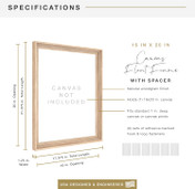 MCS Canvas Float 16x20 Float Frame 1-Pack, Natural Finish, Wall-Mounted Vertical or Horizontal Display for Canvas Paintings