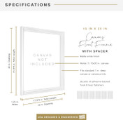 MCS Canvas Float 16x20 Float Frame 1-Pack, White Finish, Wall-Mounted Vertical or Horizontal Display for Canvas Paintings