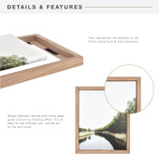 MCS Canvas Float 24x30 Float Frame 1-Pack, Walnut Finish, Wall-Mounted Vertical or Horizontal Display for Canvas Paintings