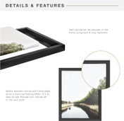 MCS Canvas Float 9x12 Float Frame 1-Pack, Black Finish, Wall-Mounted Vertical or Horizontal Display for Canvas Paintings