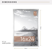 MCS Foundation 18x24 Poster Frame 1-Pack, Traditional Silver Finish, Wall-Mounted Vertical or Horizontal Display