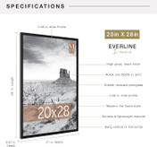 MCS Foundation 20x28 Poster Frame 1-Pack, Traditional Black Finish, Wall-Mounted Vertical or Horizontal Display