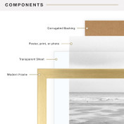 MCS Foundation 24x30 Poster Frame 1-Pack, Traditional Brass Finish, Wall-Mounted Vertical or Horizontal Display