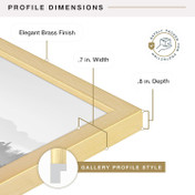 MCS Foundation 24x30 Poster Frame 1-Pack, Traditional Brass Finish, Wall-Mounted Vertical or Horizontal Display