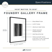 MCS Master & Co. Foundry Metal 14x18 Picture Frame 1-Pack, Black Finish, Wall-Mounted Vertical or Horizontal Display