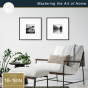 MCS Master & Co. Foundry Metal 18x18 Picture Frame 2-Pack, Black Finish, Wall-Mounted Vertical or Horizontal Display