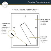 MCS Master & Co. Foundry Metal 8x10 Picture Frame 1-Pack, Black Finish, Wall-Mounted Vertical or Horizontal Display