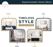 MCS Master & Co. Modern Metal Large Wall Wall Mirror, Black Finish, Vertical or Horizontal Wall-Mounted Display