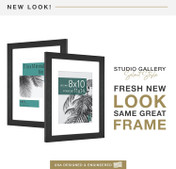 MCS Studio Gallery 11x14 Picture Frame 1-Pack, Black Woodgrain Finish, Wall-Mounted Vertical or Horizontal Display