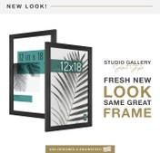 MCS Studio Gallery 12x18 Picture Frame 2-Pack, Black Woodgrain Finish, Wall-Mounted Vertical or Horizontal Display