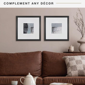 MCS Studio Gallery 16x16 Picture Frame 2-Pack, Black Woodgrain Finish, Wall-Mounted Vertical or Horizontal Display