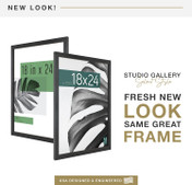 MCS Studio Gallery 18x24 Poster Frame 2-Pack, Black Woodgrain Finish, Wall-Mounted Vertical or Horizontal Display