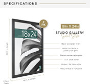MCS Studio Gallery 18x24 Poster Frame 2-Pack, Black Woodgrain Finish, Wall-Mounted Vertical or Horizontal Display