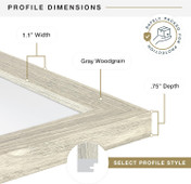 MCS Studio Gallery 18x24 Poster Frame 1-Pack, Gray Woodgrain Finish, Wall-Mounted Vertical or Horizontal Display