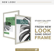 MCS Studio Gallery 18x24 Poster Frame 1-Pack, Gray Woodgrain Finish, Wall-Mounted Vertical or Horizontal Display