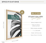 MCS Studio Gallery 18x24 Poster Frame 2-Pack, Natural Woodgrain Finish, Wall-Mounted Vertical or Horizontal Display