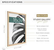 MCS Studio Gallery 18x24 Poster Frame 1-Pack, Walnut Woodgrain Finish, Wall-Mounted Vertical or Horizontal Display